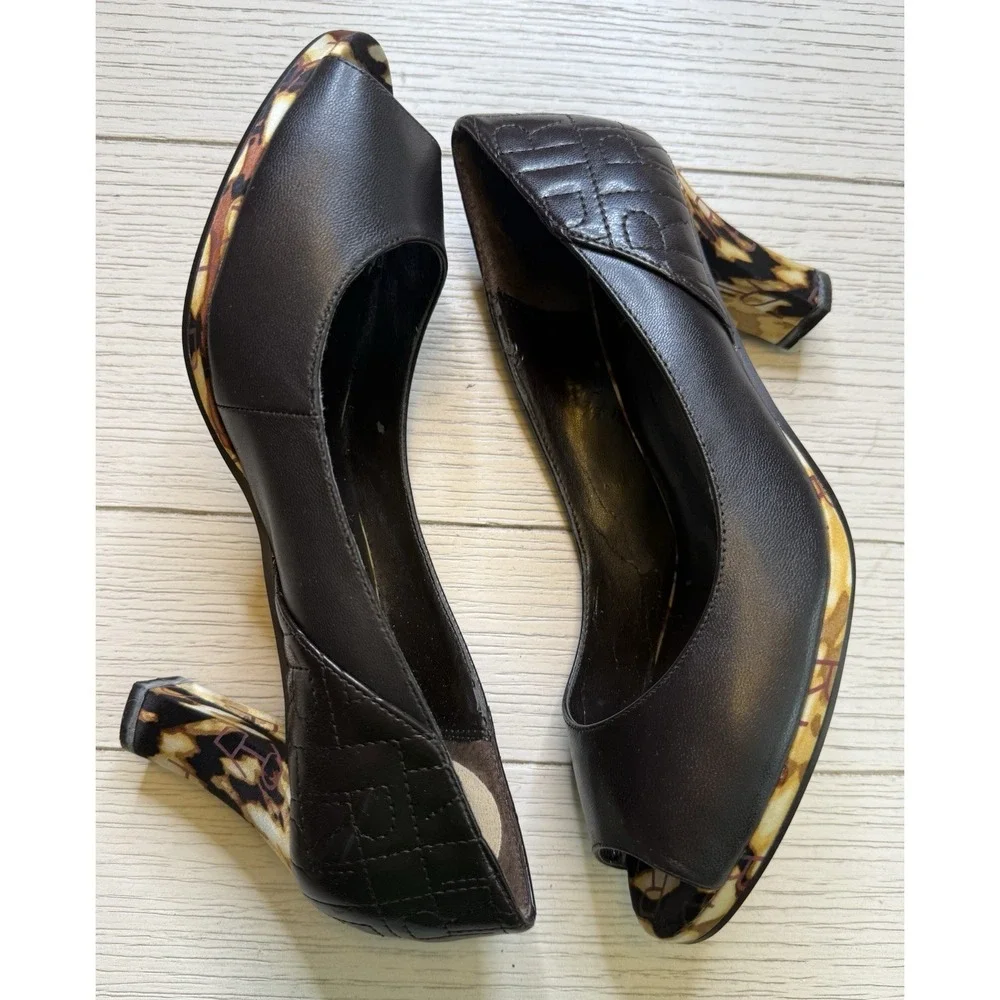 Brown Leather Peep Toe 3